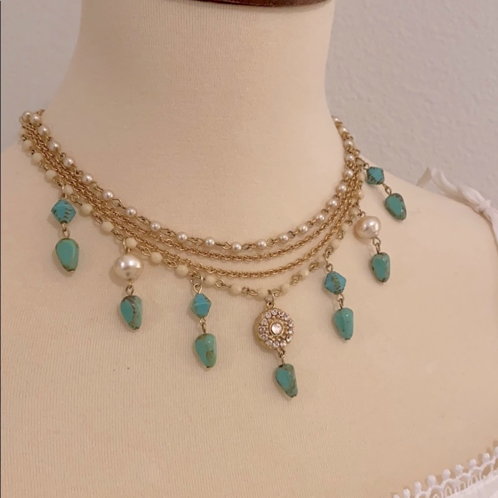 Turquoise 4 tier necklace